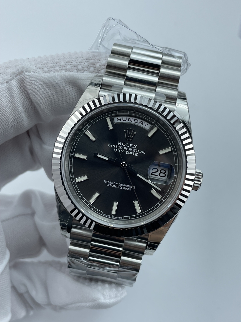(준비완료/특급배송)NO.13419/VS공장 롤렉스 DayDate 40mm Flt SS/SS Grey/Stk VSF VS3255